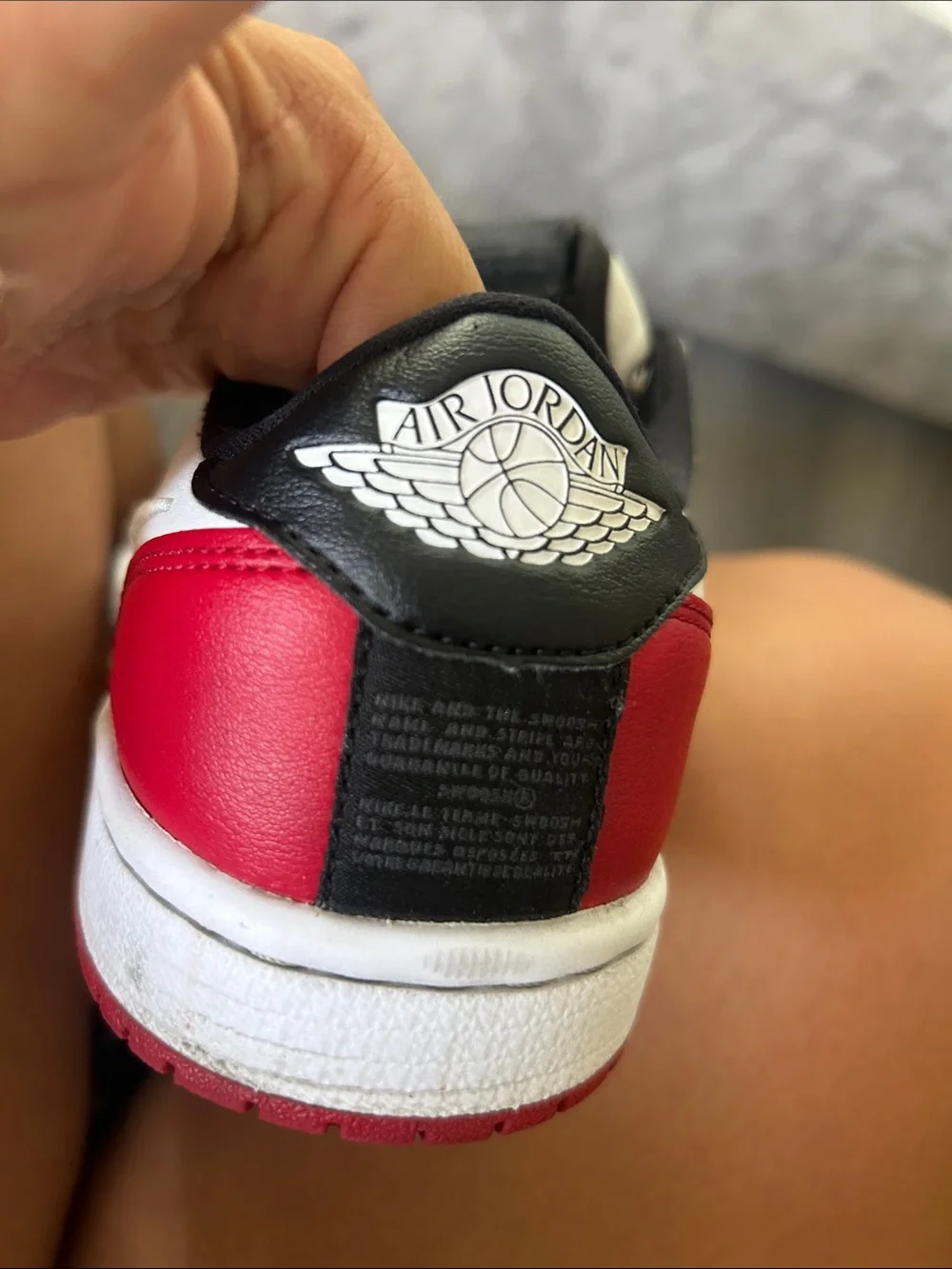 Nike Mens Air Jordan 1 Retro Low Slip 'Black Toe' Women's Size 8